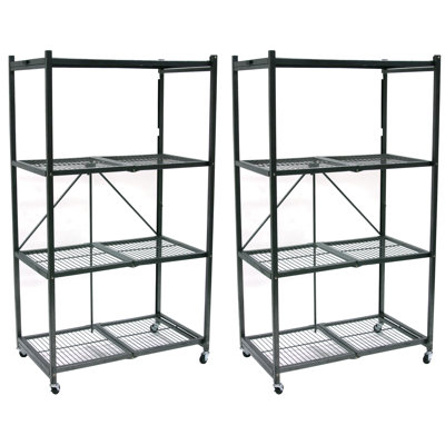 4 Tier Multipurpose Folding Storage Organizing Rack with Wheels -  Origami, 2 x R5-01W