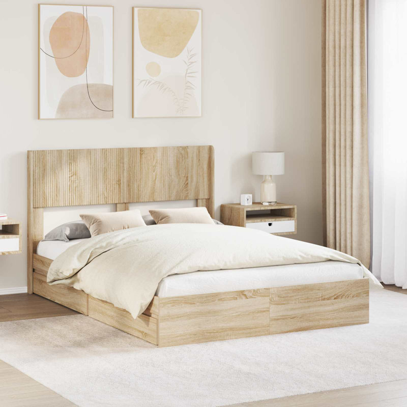 Bed Frame, European Double (140 x 200 cm), Sonoma Oak