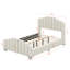 Upholstered Wooden Bed Frame With Vertical Channel Tufted Headboard & Footboard-110330435-110330436