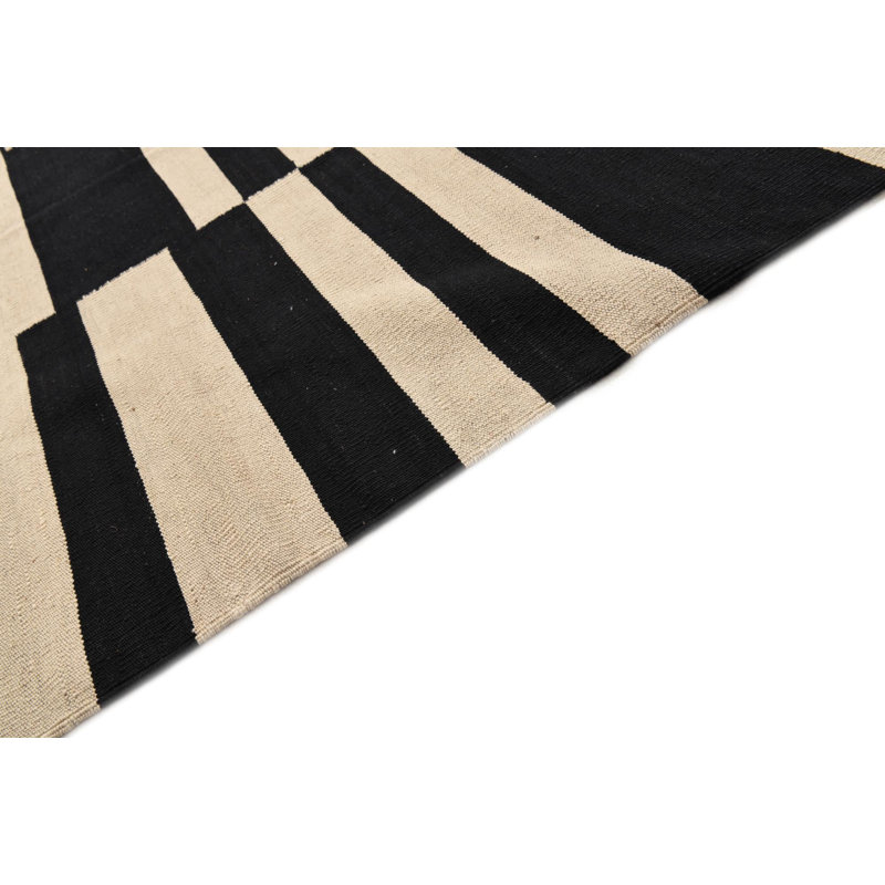 Tapis noir et blanc 5 x 8