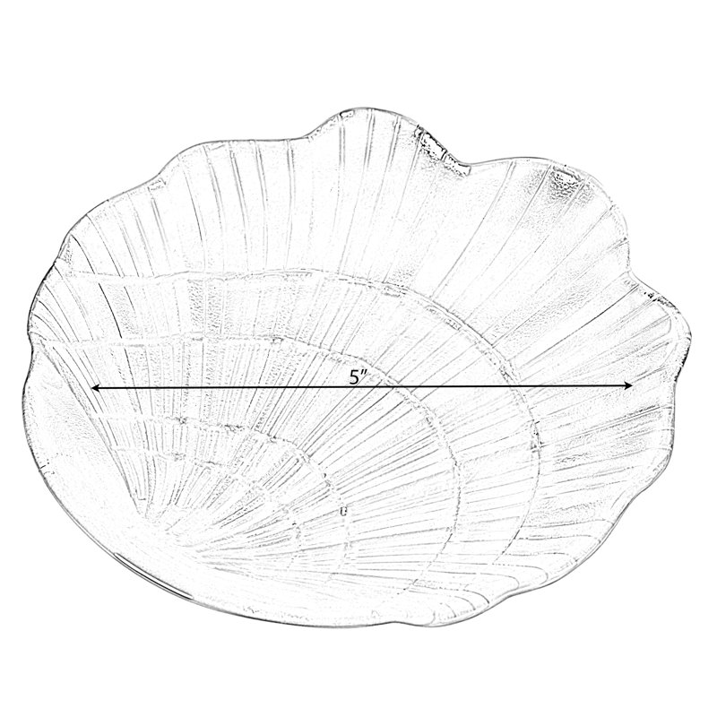 Fabulaxe Iridescent Glass Catchall Clam Shell Jewelry Tray Soap Holder Trinket Dish Ring Plate Vanity Organizer Bathroom Countertop Accent Coastal Inspired Bedroom Decor Piece and Nautical Display