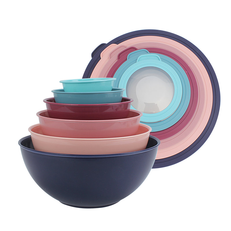 Ensemble de 12 bols gigognes 6 pièces et 6 couvercles COOK AVEC COULEUR, allant au micro-ondes, Bleu marine