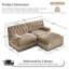 76.6 " Velvet L-Shaped Sectional with Ottoman