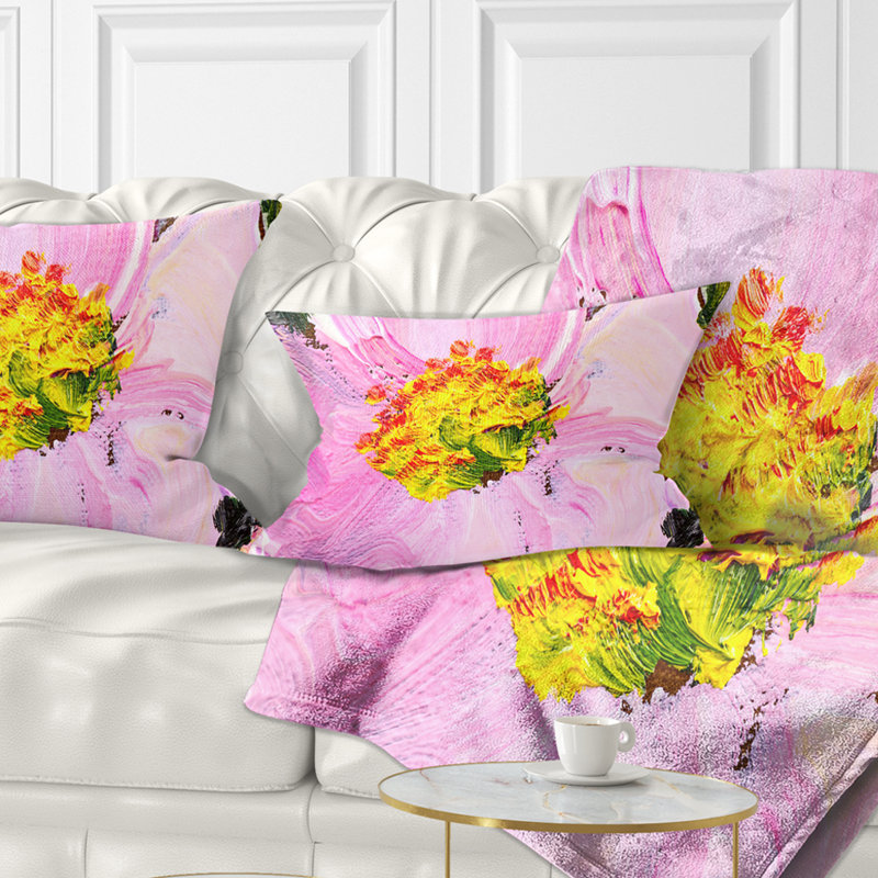 Huile florale rose - coussin à imprimé floral