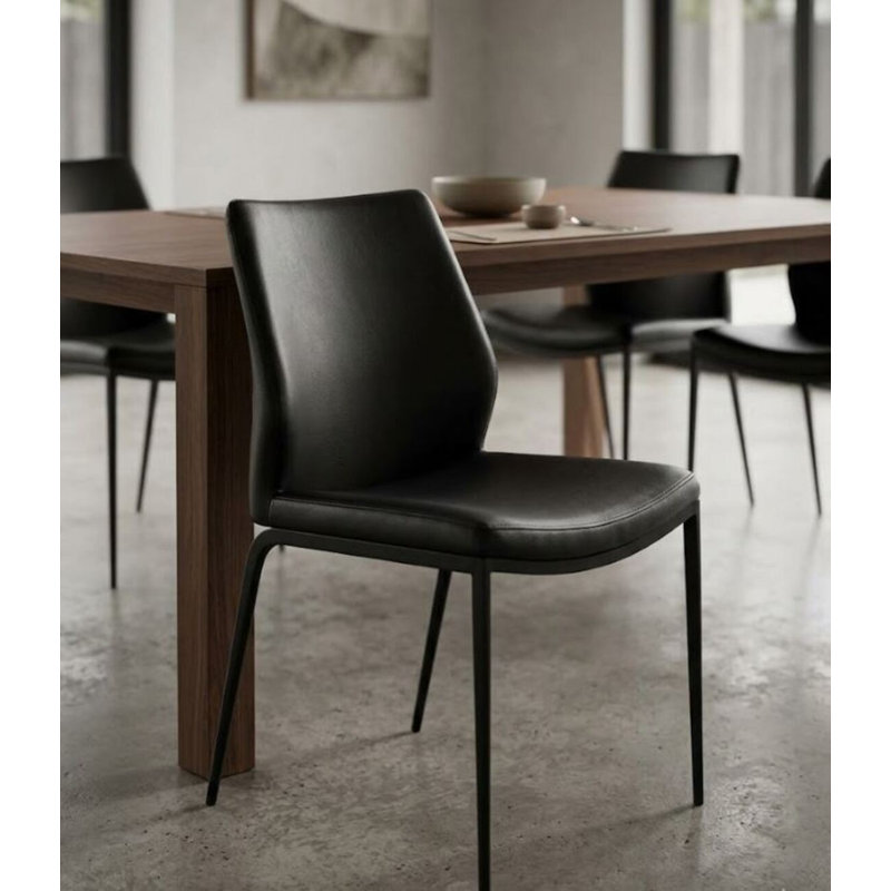 Chaise d'appoint rembourrée Gilreath, Noir