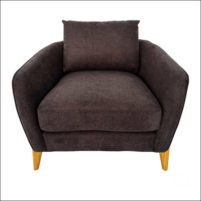 Fauteuil rembourré Comfy avec coussin de dossier, fauteuil d'appoint moderne pour le salon, la chambre à coucher et le bureau
