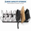 Couvercle de pot de cuisine télescopique pour cuisine, organisateur extensible en acier au carbone noir, support de rangement de comptoir pour casseroles et poêles