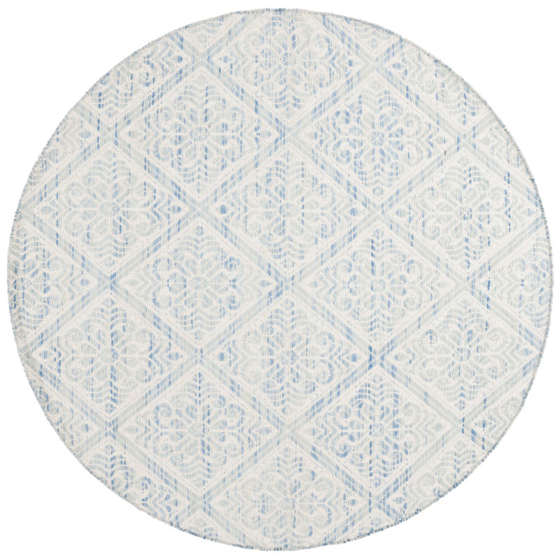 Joce Hand Woven Wool Geometric Rug, Round 6'