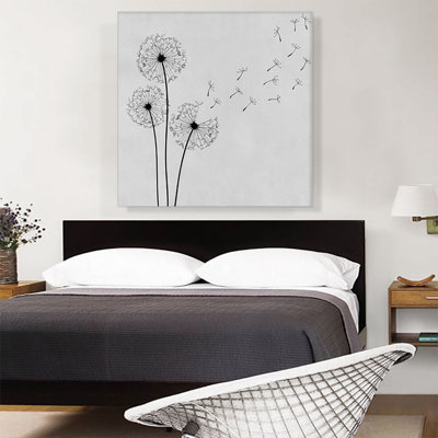 " Dandelion Plant Flower Gray Black "