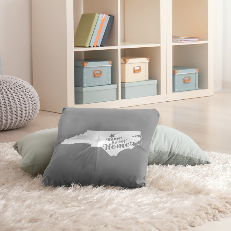 Reversible Throw Pillow, 26" x 26", Orange, Durham