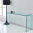 Transparent Glass Console Table Transparent Clear Sofa Table, Modern Bent Console Table Semund-973575384