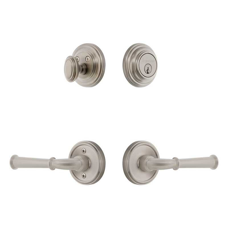 Ensemble d'entrée avec rosette Grandeur Georgetown avec levier Georgetown en nickel satiné, 2.375", Satin Nickel