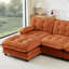 Chenille orange à 3 places en forme de L, canapé modulaire en forme de nuage de L 107 po avec coussins, matériaux d'assemblage à fermeture à glissière simple, facile