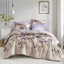 Édredon grand taupe à motif floral avec draps, dans un sac comprenant un édredon, 2 taies décoratives, 1 drap plat, taies d'oreiller ajustées, imprimé en microfibre brossée douce, rembourrage 100%, reproduction d'aquarelle assortie