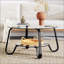 Table basse en verre trempé à double couche de style rétro minimaliste