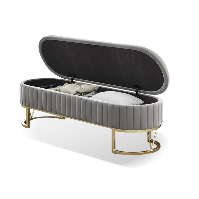 Banc avec revêtement, Gris
