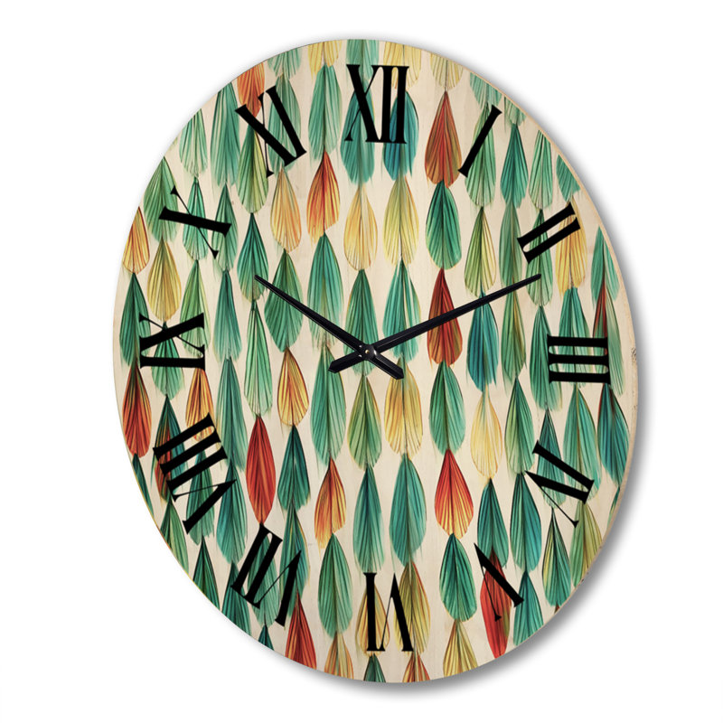 Horloge murale en bois géométrique surdimensionnée Autumn Autumn Coming, Très grand
