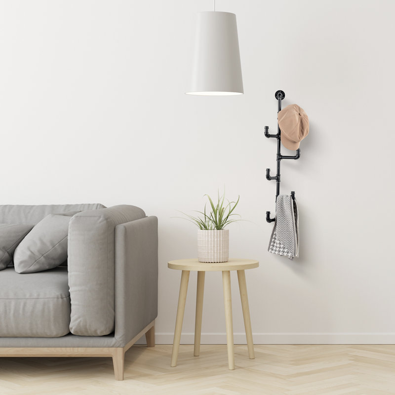 Wall Coat Hat Tree Rack with 6 Adjustable Hooks