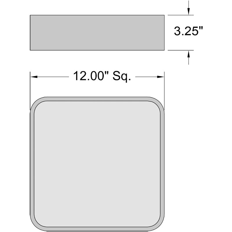 Plafonnier encastré à DEL Granada, Satin, H 3,25 po x l 12 po x P 12 po, 4 000 K