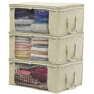 WiseLife Clothes Storage Bags 100L [3 Pack ], Large Capacity Blanket  Storage Containers Organizers for Comforters,Bedding,Clothing,Foldable 3  Layer
