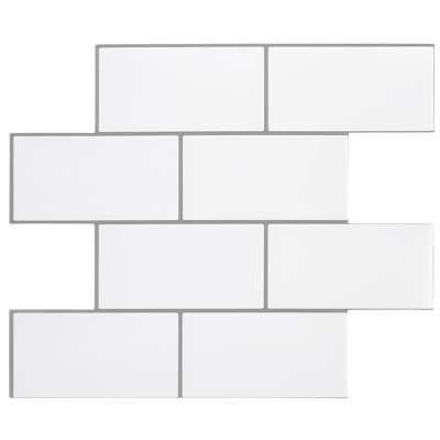 3'' W x 5'' L Polyvinyl Chloride (PVC) Peel and Stick Subway Tile