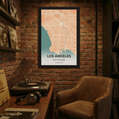 Scenic & Cityscapes Los Angeles City Map Art Print