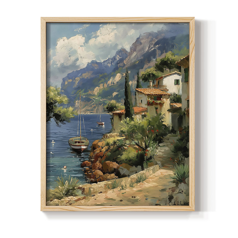 NAUTICAL Series DLXV, reproduction encadrée - bois massif, H 15 po x l 12 po, Naturel