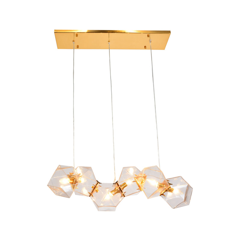 Luminaire suspendu en verre 6 lumières Modern