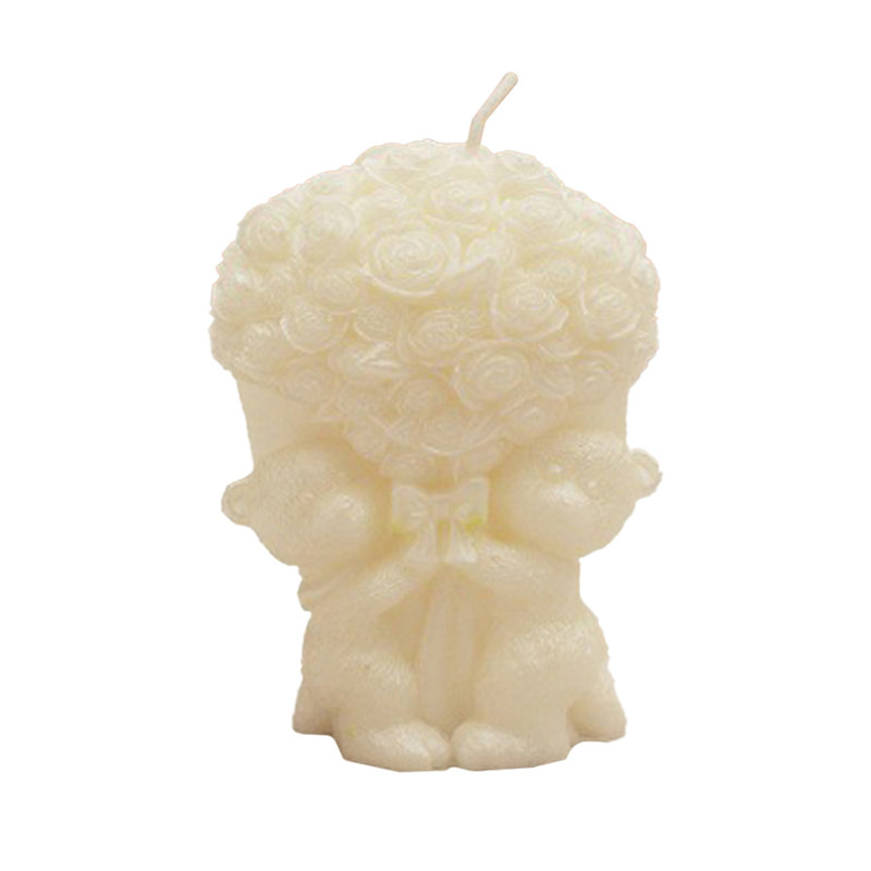 Bougie parfumée ourse, chandelle en forme de rose, chandelle artisanale en cire de soya, aromathérapie, jolie chandelle décorative à offrir
