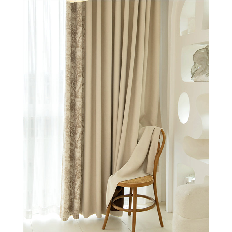 Velvet Room Darkening Curtain Pair, Cream, 50" W x 96" L