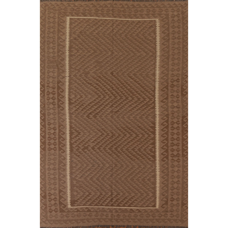 Tapis oriental réversible en laine Kilim 7 x 10