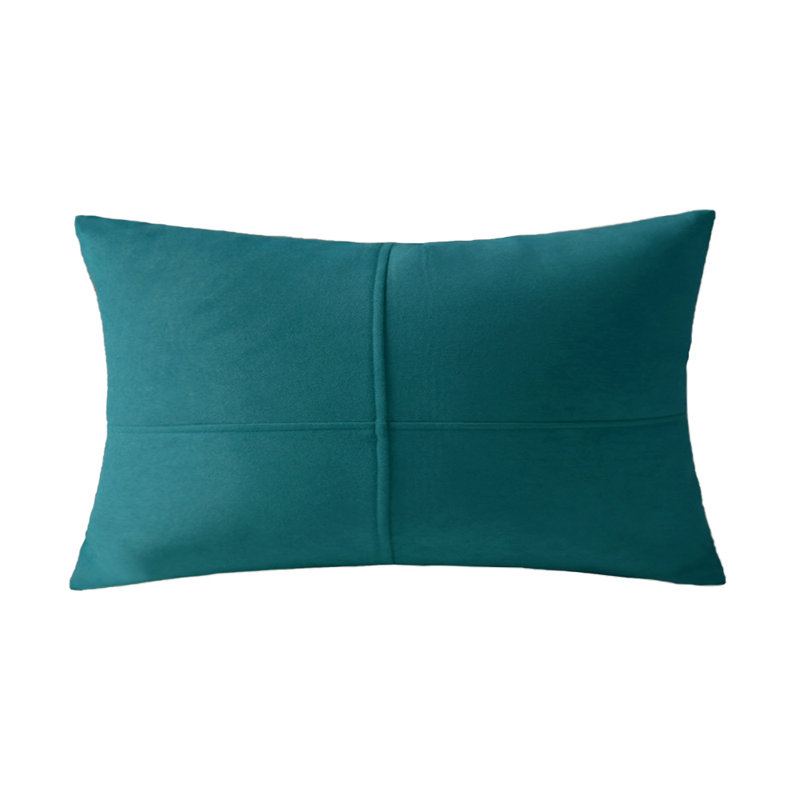 (Couvertures seulement) Ensemble de 2 housses de coussin rectangulaires à sections égales, Bleu sarcelle