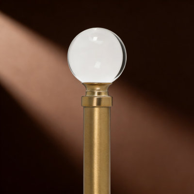 Tringle à rideaux télescopique pour fenêtre avec embouts en boule de cristal acrylique - mât de rideau réglable de 1 pouce de diamètre pour fenêtres standard