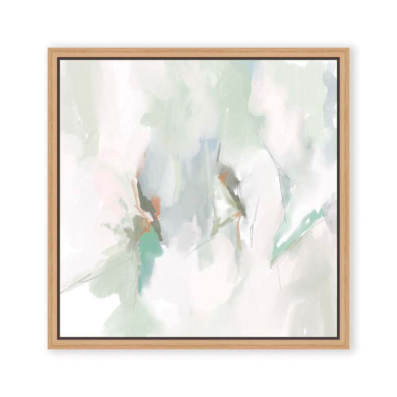 Abstract Coastal Bloom, 16" H x 16" W x 2.375" D, Framed Canvas, Beige