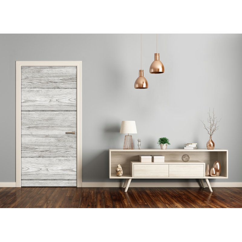 Wooden Background Door Decal