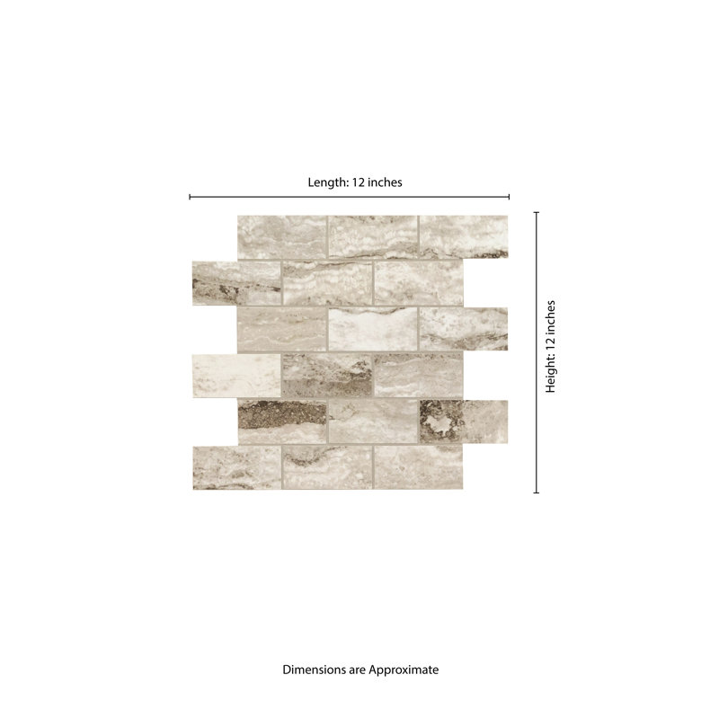 Beraldi 2 in. x 4 in. Polished Porcelain Mosaic Floor and Wall Tile, Travara