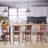 Swivel Bar Stools Counter Height Rubber Wood Pub Chairs W/ Rattan Back-823775925