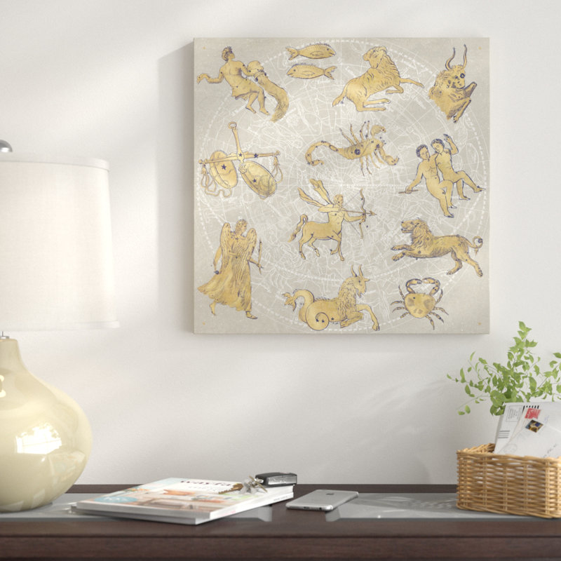 « gilded zodiac », impression sur toile tendue, H 12 po x l 12 po x P 0,75 po
