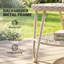 Table basse d'extérieur en rotin avec tablette de rangement, plateau en verre trempé