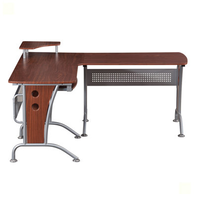 Lonard Solid Wood Top Metal Base Computer Desk