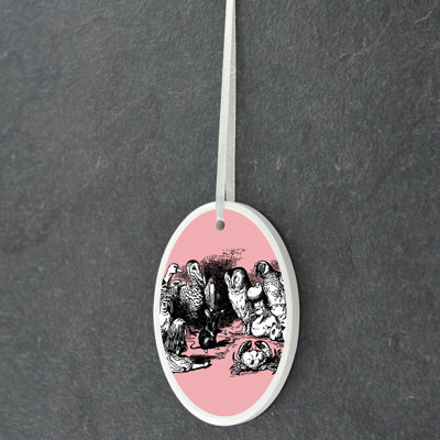 Animals Alice In Wonderland Circle Shaped Ceramic Ornament Bauble