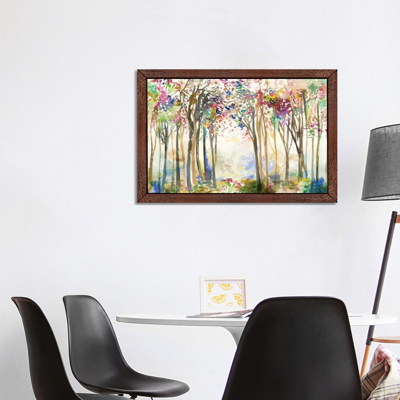 Sunny Path II by Allison Pearce - Floater Frame Painting on Canvas, 152.5 cm H x 101.5 cm W, Brown Framed