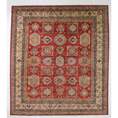 Tapis de style tribal rétro fait à la main 8 X 9 Anatolian