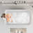49" Acrylic Freestanding Soaking Bathtub, Square-Shape Japanese Soaking Hot Tub, Chrome Overflow And Quick Drain, Glossy White-120935504