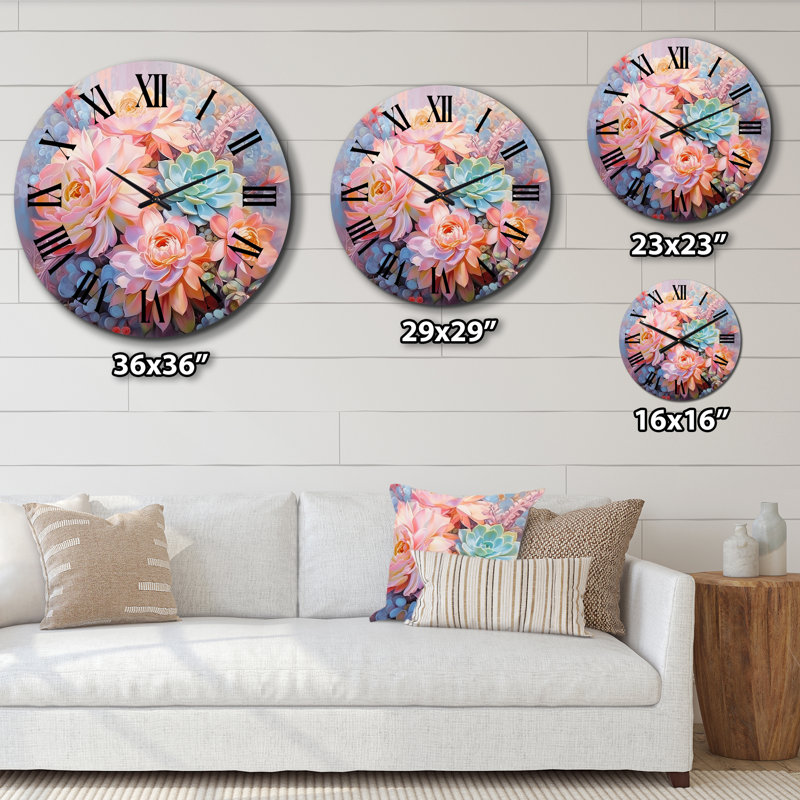 Horloge murale délicate et florale, Petit