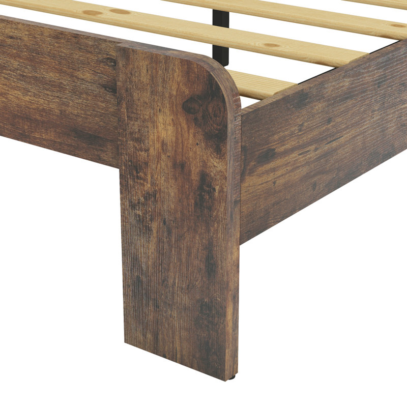Très grand lit plateforme avec tête de lit à DEL, ports USB et rangement, Très grand lit