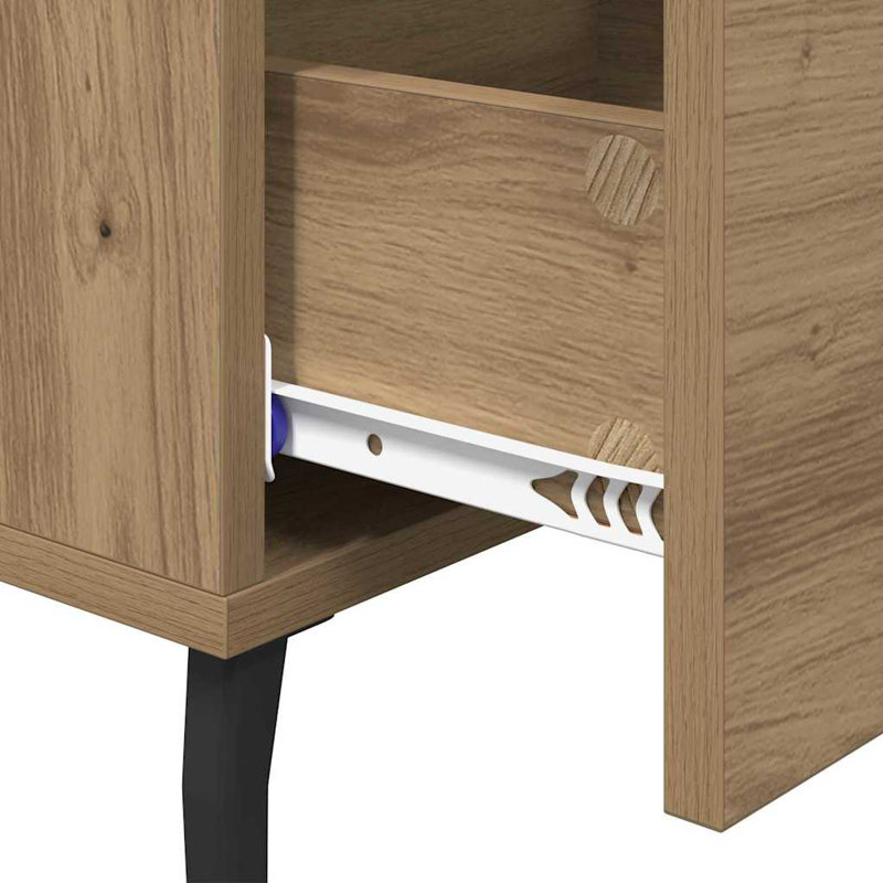 40cm W Manufactured Wood Bedside Table, Artisan Oak