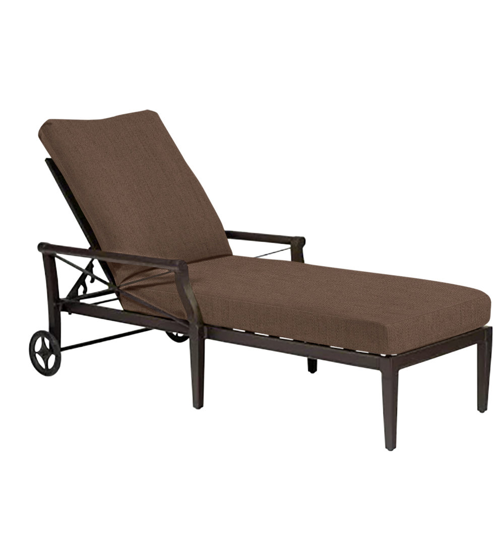 Andover 31'' Outdoor Aluminum Chaise Lounge, Canvas Chestnut Sunbrella® Canvas, Chestnut Brown