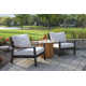Estate Teak & Orobico Sintered Stone Accent Table
