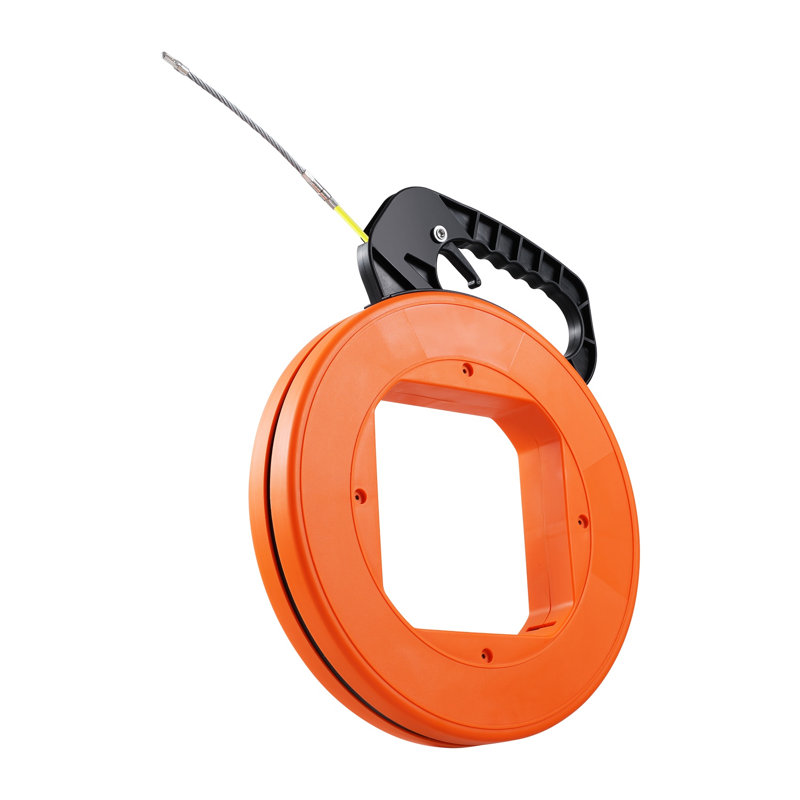 Extracteur de ruban de poisson en fibre de verre de 100 pi avec boîtier en ABS durable et système de frein lisse pour l'installation de câbles électriques
